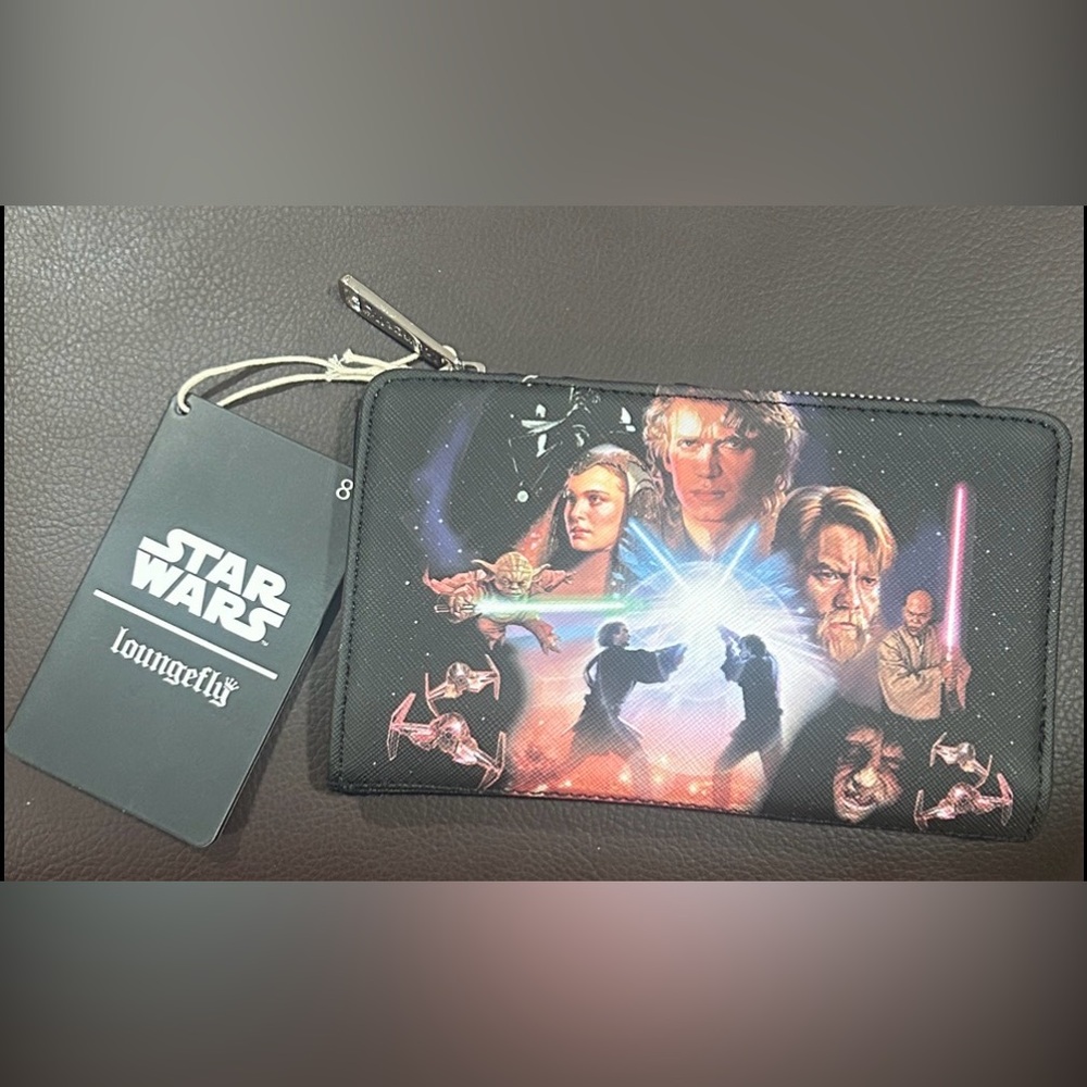 Loungefly X Star Wars Trilogy Wallet w/ Two Flaps. Snap. Zipper compartment NWT.